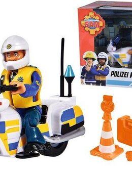 SIMBA Spielzeug-Motorrad Feuerwehrmann Sam, Polizei Motorrad mit Figur