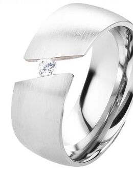 Damenring Edelstahl DE097 mit Zirkonia - Aholming