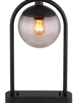 GLOBO LIGHTING Außen-Stehlampe MICHAEL, ohne Leuchtmittel, Außenlampe/schwarz/Glas rauchfarben/Richtung Lichtschein: abwärts