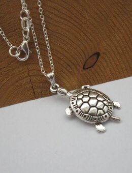 ☝️☝️☝️ Halskette, 925 Silber plat. + Anhänger Schildkröte, Neu ⭐⭐⭐⭐⭐ - Gersthofen