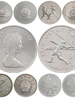 172,6 g Olympische Silbermünzen – Vanuatu, Tokelau, Jamaika, China.. - Stuttgart
