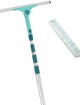 Leifheit Wasserabzieher Set Window Slider XL micro duo Telescope 4 m, mit Wischbezug