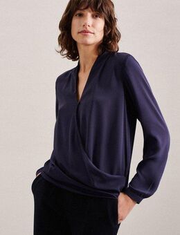 seidensticker Wickelbluse Schwarze Rose 1/1 V-Neck Uni