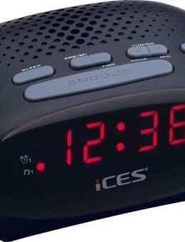 Lenco Radiowecker ICR-210 FM-Uhrenradio mit 2 Weckzeiten und Schlummerfunktion