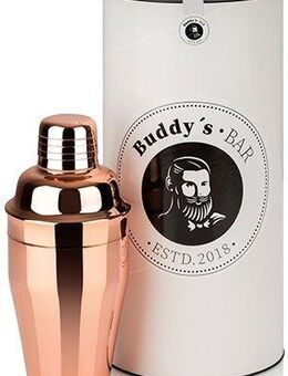 Buddy's Cocktail Shaker Buddy´s Bar, Edelstahl, hochwertiger 500 ml Bar-Shaker „Classic“, Edelstahl poliert, Kupfer