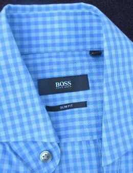 NEU * Edel * Business * Freizeit * Vichy Karo * Langarm * Hemd "HUGO BOSS" Original * Gr. 37- 38 * 44- 46/ S * himmel- hell- blau * - Riedlingen