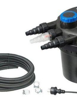 Ubbink Teichfilter Druckfilter BioPressure II 3000 Plus (Set), 3.000 l/h, inkl. UV-C Gerät und Teichpumpe