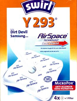 4x Swirl Y293 Y 293 Staubsaugerbeutel Staubsauger Beutel MicroPor HEPA Filtration Anti Allergen - Wolfsburg