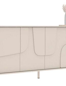 INOSIGN Sideboard Stone, 205 cm breit, 4 Türen, Anrichte, Kommode, Stauraumschrank, 3D-Design, Push-to-open, Innenraum großzügig, Füße 14/2 cm wählbar