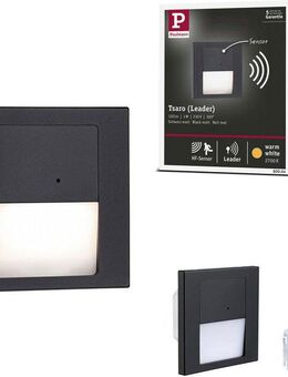 Paulmann LED Einbauleuchte LED Wandeinbauleuchte Tsaro eckig 80x36mm, LED fest integriert, Warmweiß