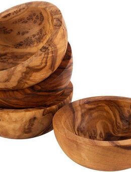 APS Dipschale OLIVE, Holzwerkstoff, (Set, 4-tlg), geöltes Olivenholz, jedes Stück ein Unikat