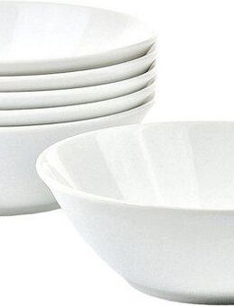 Retsch Arzberg Schale Schüssel HEIKE WEISS 19 cm, Set 6-tlg. für 6 Personen, rund Porzellan, Porzellan, (Set, 6-tlg), Mittelgroße Schalen für 6 Personen - unsere Allrounder für jeden Tag -