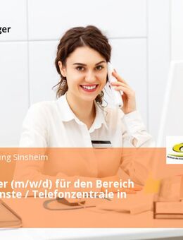 Mitarbeiter (m/w/d) für den Bereich Bürgerdienste / Telefonzentrale in Teilzeit - Sinsheim