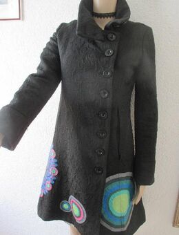 NEU * Blumen * Blüten * Flower- Power * Stickerei * Winter * Übergangs * Mantel "DESIGUAL" Gr. 34- 36/ XS- S * schwarz * bunt * - Riedlingen