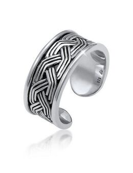 Kuzzoi Silberring Herren Bandring Ornament Design Offen 925 Silber