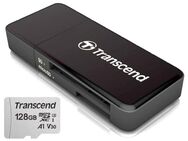 Speicherkarte SDXC 128GB, Transcend, class 10, V30, u3, uhd , 4k, mit einer Datenübertragung von bis zu 90MB/s, Speicherkartenleser Transcend Dual, MicroSD & SD Laufwerke, USB 3.0 Typ A, schwarz - Fürth