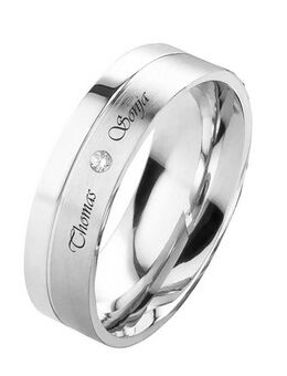 Damenring Edelstahl DE298 mit Zirkonia - Diamant - Aholming