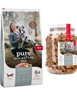 mera pure sensitive Kombi-Paket: 12,5 kg Trockenfutter + 3 x 600 g Goody Snacks - Adult Truthahn & Kartoffel getreidefrei 12,5 kg + Goody Snacks Truthahn & Kartoffel 3 x 600 g