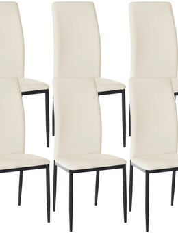 Esszimmerstühle Savino – Kunstleder Creme, gepolstert, modern 6 Stück - Göppingen