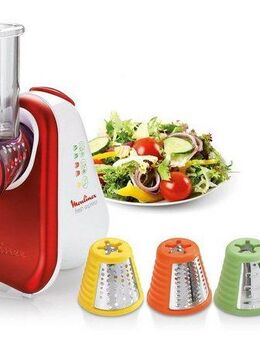Moulinex Zerkleinerer DJ756G Fresh Express Plus, 200 W, Gemüseschneider, Gemüsehobel, 5 Einsätze inkl. Reiben