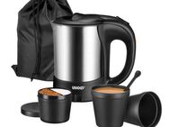 Unold Wasserkocher 18575, 0,5 l, 1000 W, inkl. 2 Becher, 2 Löffel, Behälter für Zutaten und Aufbewahrungsbeutel