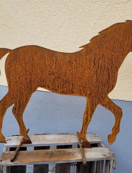 Pferd gehend 4 Größen Edelrost Metall Gartendeko - Kraftisried