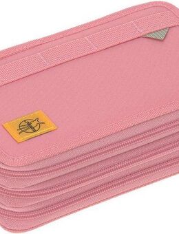 LÄSSIG Federmäppchen Unique, Triple, Pink, Dreifach Mäppchen, aus recycelten PET-Flaschen