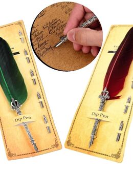 Federstift Dip Pen Stift 5 Stiftspitzen Feder Füller Schreibfeder Rot Grün  13,90 €* - Villingen-Schwenningen