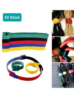 50x Kabelbinder mit Klettverschluss 15×1,2cm Mehrfarbig Wiederverwendbar Nylon 8,90 €* - Villingen-Schwenningen
