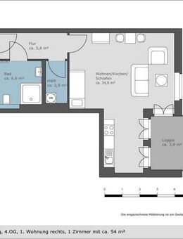 Erstbezug in Citynaher Wohnlage- großzügige 1 Raum Wohnung mit Balkon und separater Küche - Leipzig