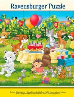 Ravensburger Rahmenpuzzle Tierische Geburtstagsfeier, 15 Puzzleteile, Made in Europe