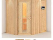 Karibu Sauna Swantje, BxTxH: 165 x 210 x 202 cm, 68 mm, (Set) 3,6-kW-Bio-Plug & Play Ofen mit externer Steuerung