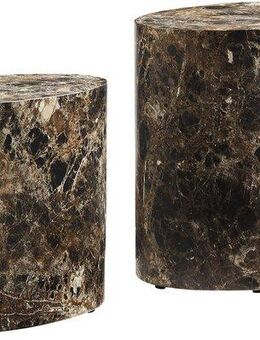 SalesFever Couchtisch Almeria - Stilvoller Wohnzimmer- und Beistelltisch (Set, 2-St., 2er Set), oval, in Marmoroptik foliert