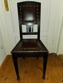 Antik! Schöner, stabiler Holz Stuhl massiv Eiche Ledersitz Jugendstil ca. 1920! Rarität! TOP! in 81667