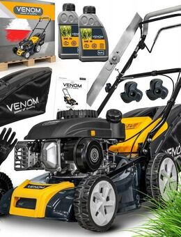 Venom Benzin-Rasenmäher 41 cm mit 9-in-1 XXL-Set – Leistungsstarker 8,5 PS Motor mit Antrieb​ Set5632 - Wuppertal