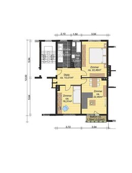 Barmbek/Bramfeld Lichtdurchflutet & ruhig : Charmante 3-Zimmer-Wohnung mit Südbalkon zu verkaufen - Hamburg
