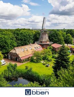 Historische Mühle mit Reetdach-Wohnhaus auf herrschaftlichem Grundstück! - Großefehn
