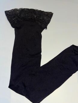 Schwarze Feinstrumpfhose mit Spitzenabschluss – elegant & klassisch - Halle (Saale)