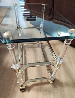 Rolltisch Beistelltisch Acryl Tisch goldene Akzente - Krefeld