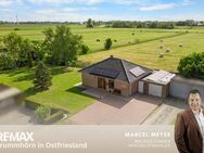+++ RESERVIERT +++ Zuhause auf einer Ebene - Bungalow mit großem Garten, Weitsicht, PV und Komfort - Hinte