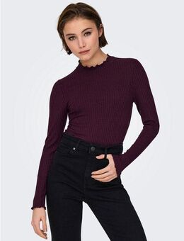 JDY Langarmbluse JDYFRANSISKA L/S HIGHNECK TOP JRS NOOS mit gewellten Säumen