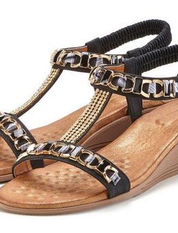 Vivance Sommerschuh Sandalette Sandale, Sommerschuh mit Keilabsatz und elastischen Riemchen