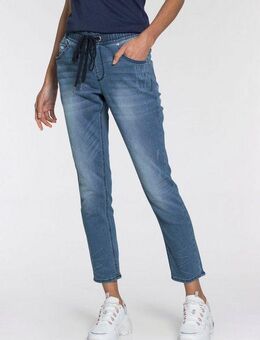 KangaROOS Jogg Pants 7/8 JOGG-DENIM weites Bein, mit Used-Waschung, hohe Leibhöhe, 7/8-Länge