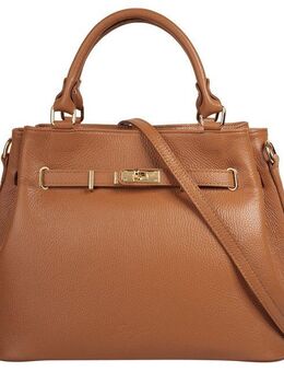 Samantha Look Henkeltasche, echt Leder, Made in Italy, geräumige Henkeltasche mit Smartphonefach