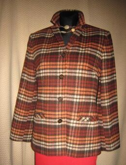 NEU * Praktisch * edel * DESIGNER * Karo * Woll * Blazer-  Jacke * Gr. 38- 40/ S- M * braun * orange * cremé- beige * - Riedlingen