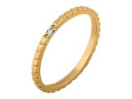CAÏ Fingerring 925/- Sterling Silber vergoldet Herzen Zirkonia Stacking