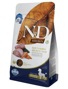 Farmina N&D Dog Brown Adult Mini Lamm, Karotte & Spirulina - 2 kg