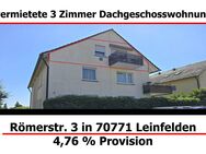 vermietete 3 Zimmer Dachgeschoss Wohnung in Leinfelden - Leinfelden-Echterdingen