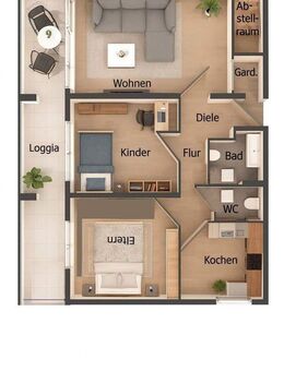 Familienfreundliche 3-Zi-Wohnung mit Loggia & Weitblick in Umkirch - renoviert & provisionsfrei - Umkirch