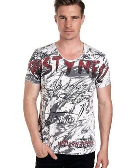 Rusty Neal T-Shirt mit aufwendigem Strass-Design